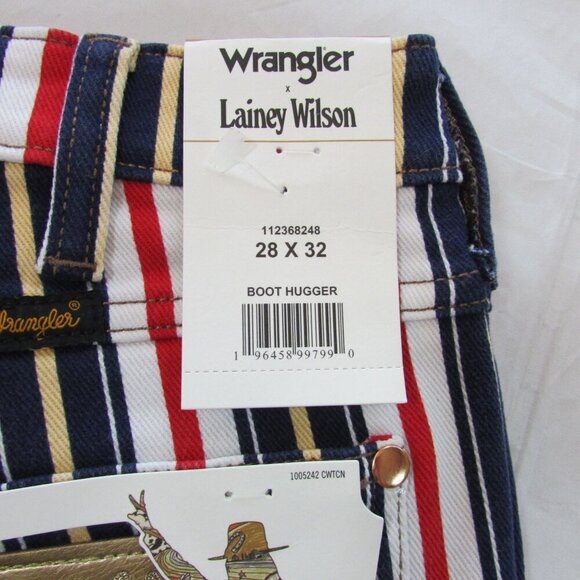 Wrangler Lainey Wilson Women's 28x32 Patriotic Stripe Jeans Star Spangled 112368 - Picture 2 of 8